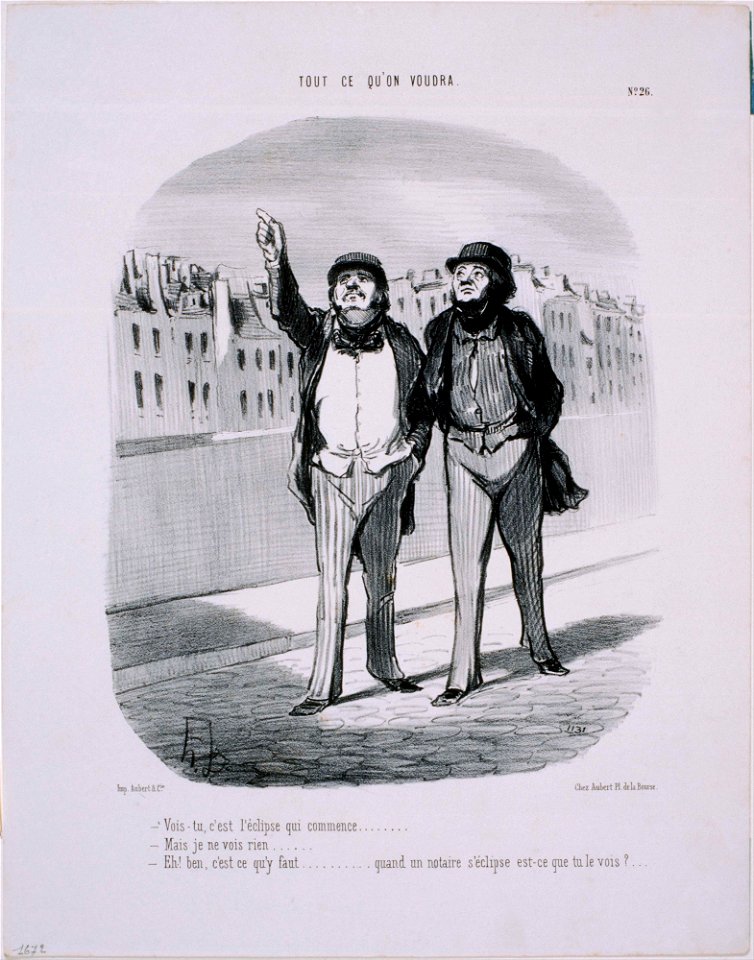 Honoré Daumier - Tout ce qu'on voudra- Vois-tu, c'est l'eclipse qui commence... - Google Art Project