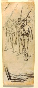Drawing, Soldiers Escorting Civilians, 1862 (CH 18174043)