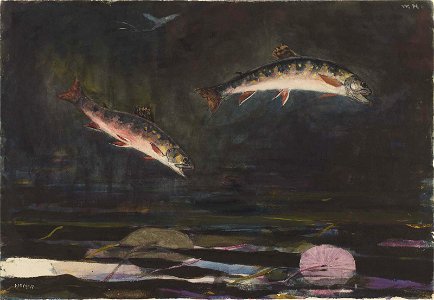 Winslow Homer - Leaping Trout (1892)