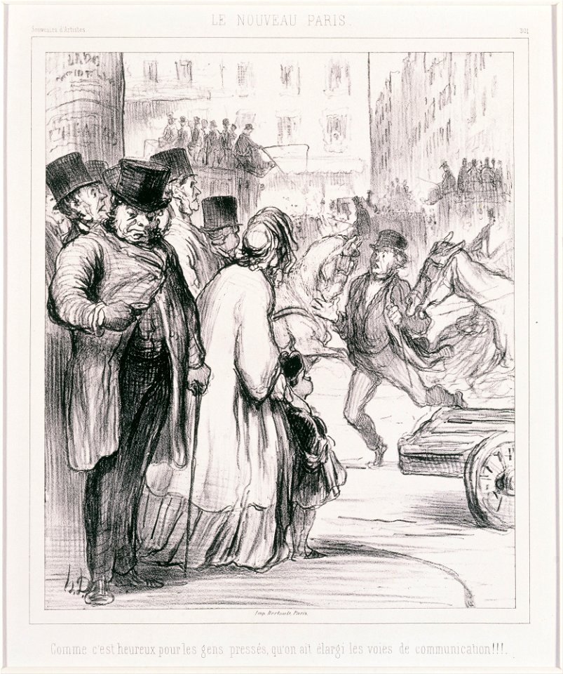 Honoré Daumier - Le Nouveau Paris- Comme c'est heureux pour les gens pressés qu'on ait élargi les voies de communicat... - Google Art Project