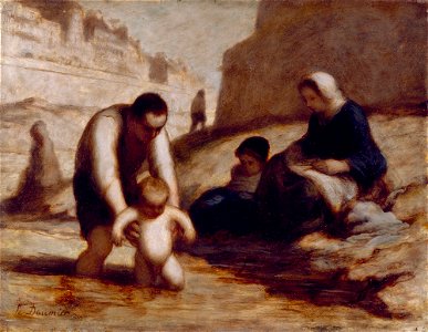 Honoré Daumier - The First Bath - 70.166 - Detroit Institute of Arts