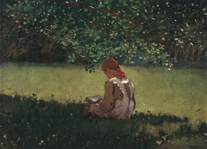 Winslow Homer - Reading by the Brook (1879)