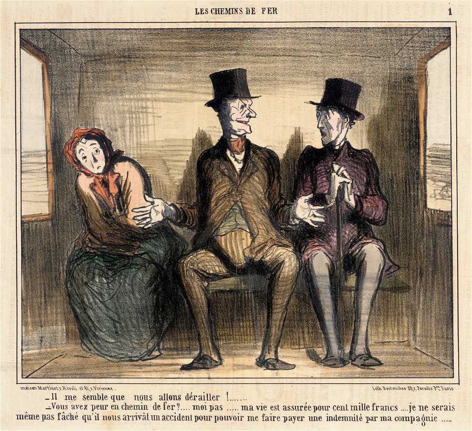 Honoré Daumier - Il me semble que nous allons dérailler