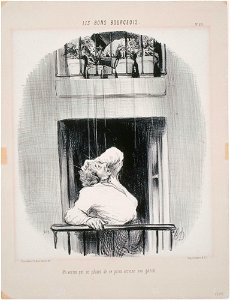 Honoré Daumier - Les Bons Bourgeois- Un voisin qui se plaint de ce qu'on arrose - Google Art Project
