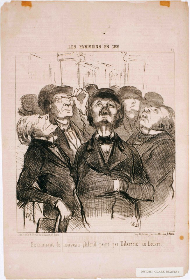 Honoré Daumier - Les Parisiens en 1852- Examinant le nouveau plafond...Par Delacroix - Google Art Project