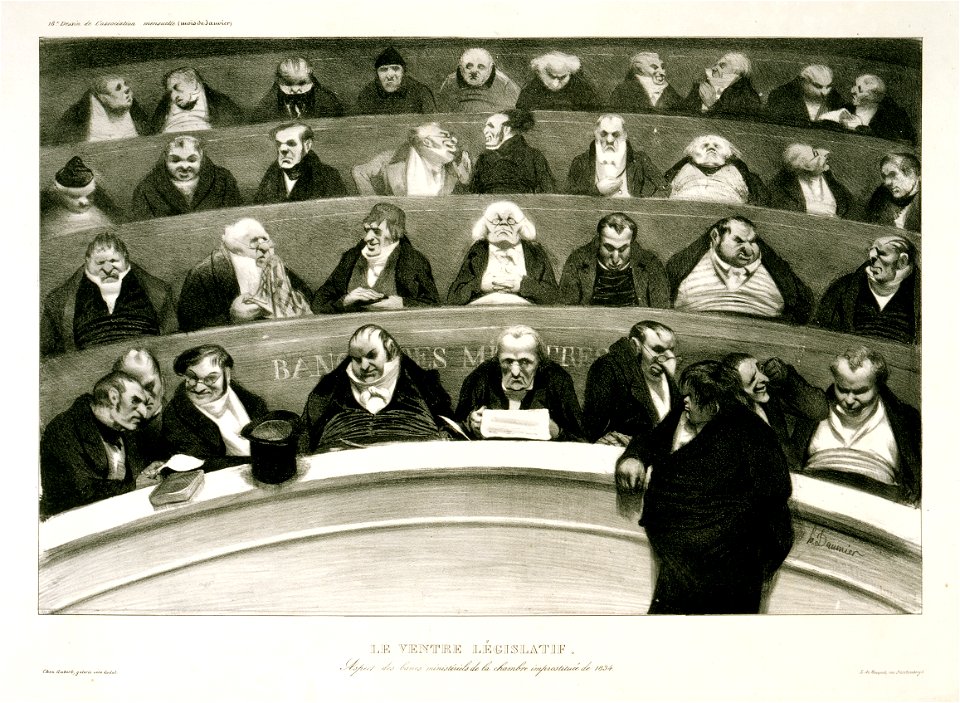Honoré Daumier, Le ventre legislatif, 1834