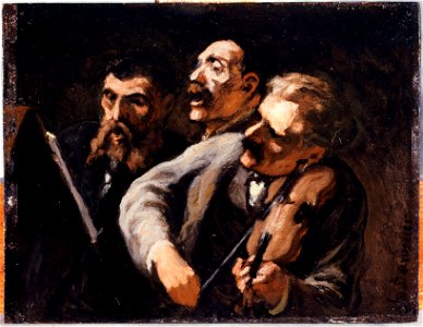 Honoré Daumier - Trio d'amateurs - PPP40 - Musée des Beaux-Arts de la ville de Paris. Free illustration for personal and commercial use.