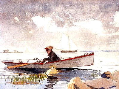 Winslow Homer - A Girl in a Punt (c.1880)