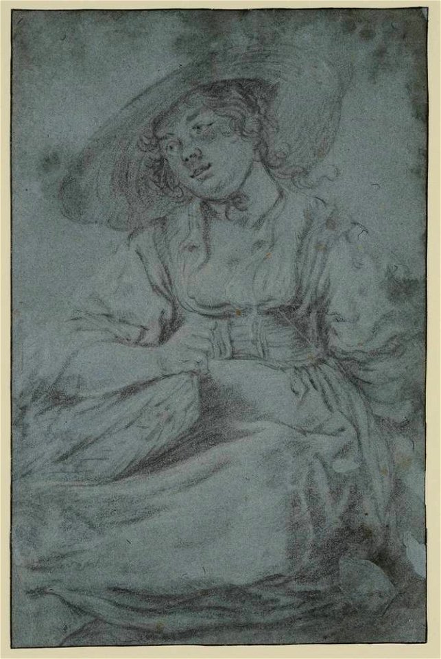 Honthorst - Sitzendes Mädchen mit weitem Hut, C 1969-34