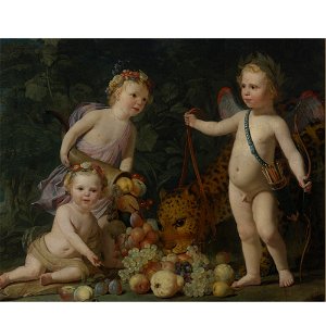 Honthorst - THREE CHILDREN WITH FRUIT AND A JAGUAR, lot.130