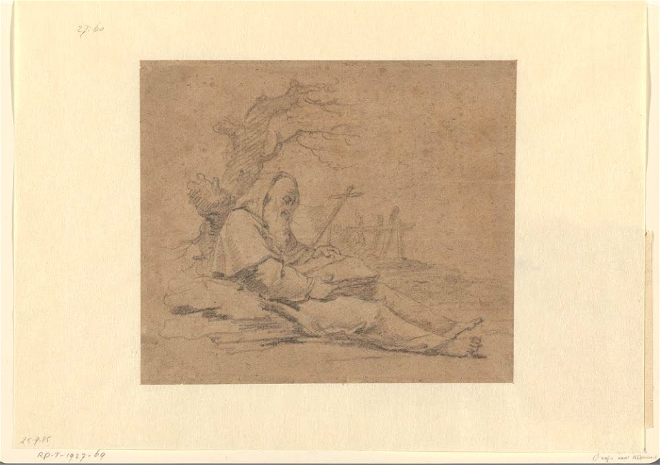 Honthorst - Kluizenaar, after Abraham Bloemaert, RP-T-1927-69