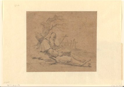 Honthorst - Kluizenaar, after Abraham Bloemaert, RP-T-1927-69