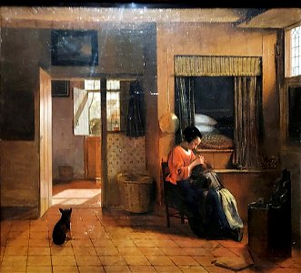 Hooch Pieter de A Mother Delousing her Childs Haifr