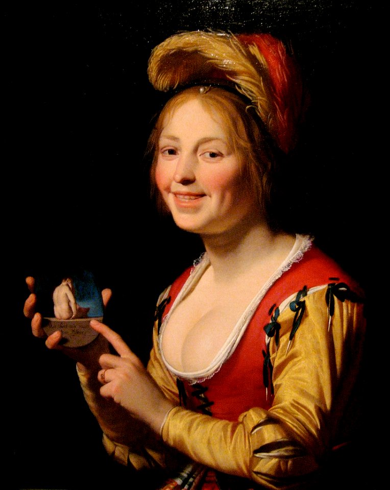 Honthorst Young woman medaillon
