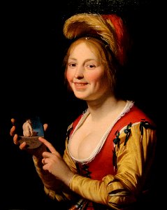 Honthorst Young woman medaillon