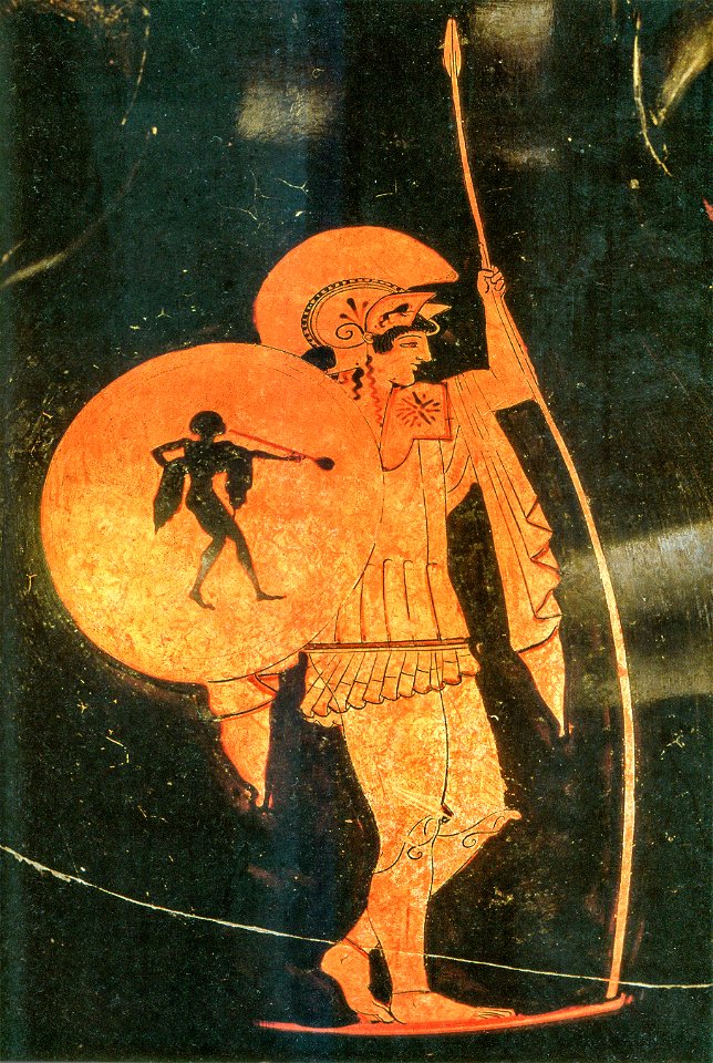 Hoplite from a vase found in Caere