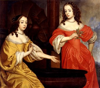 Honthorst - Dubbelportret van Albertina Agnes en Henriëtte Catharina, circa 1650, SC-0045