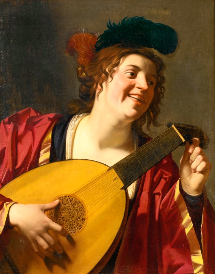 Honthorst - A WOMAN TUNING A LUTE, lot.39