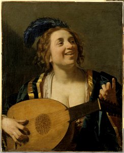 Honthorst - Femme jouant du luth, INV 1368