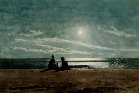 Winslow Homer - Moonlight. Free illustration for personal and commercial use.