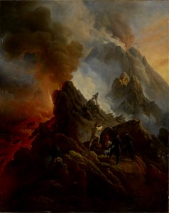 Horace Vernet - The Vesuvius Erupting, the Artist and His Father, Carle Vernet, in the Foreground - 2014.254 - Museum of Fine Arts