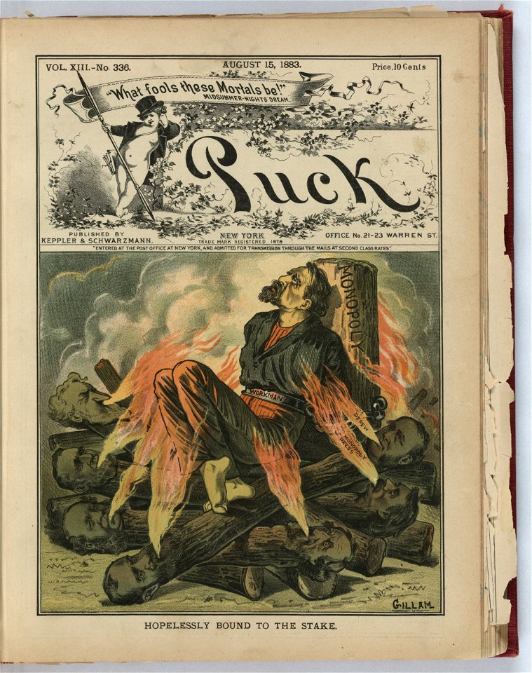 Hopelessly bound to the stake - Gillam. LCCN2012645504