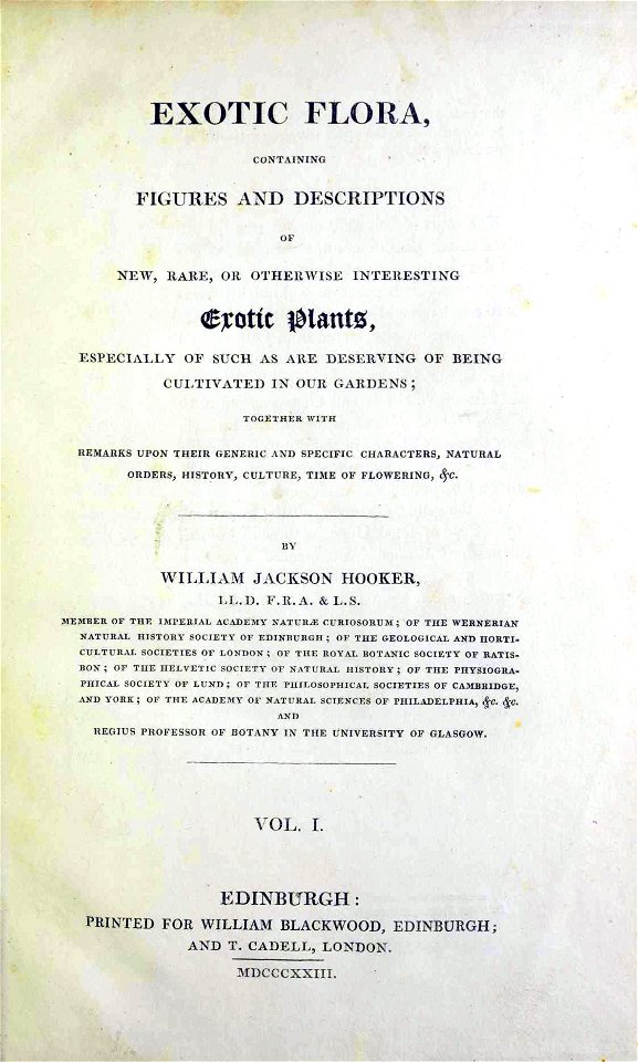 Hooker, William Jackson – Exotic flora, 1823 – BEIC 11883583