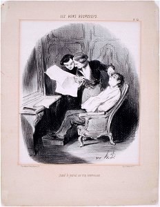 Honoré Daumier - Les Bons Bourgeois- Quand le journal est trop intéressant - Google Art Project