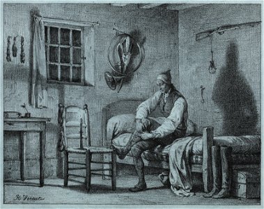 Horace Vernet (French, 1789-1863) - The Man-Servant of Limier Rising from Bed - 2003.277 - Cleveland Museum of Art