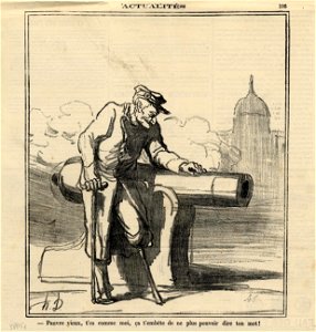 Honoré Daumier - Pauvre vieux, t'es comme moi, ça t'embête de ne plus pouvoir dire ton mot