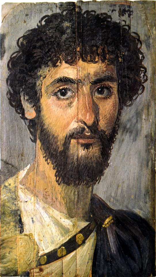 Homme avec barbe, portrait funéraire, Fayoum, Égypte