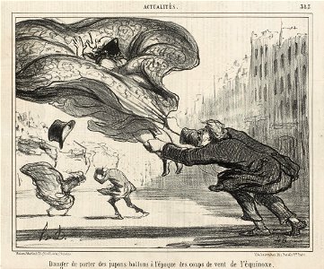 Honoré Daumier - The danger of wearing hoop-skirts… - Google Art Project. Free illustration for personal and commercial use.