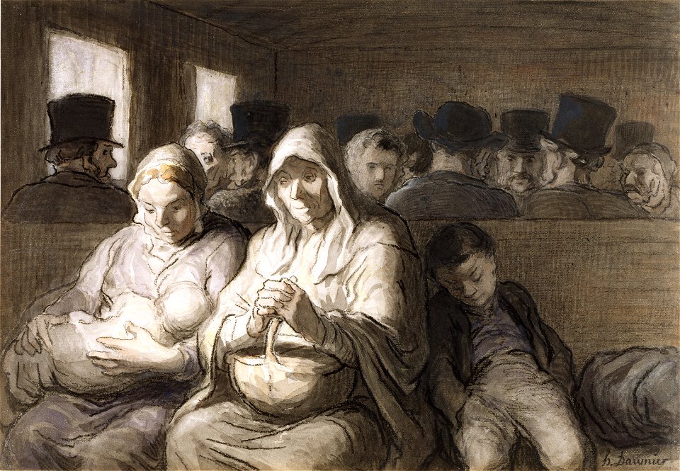 Honoré Daumier - The Third Class Carriage - Walters 371226