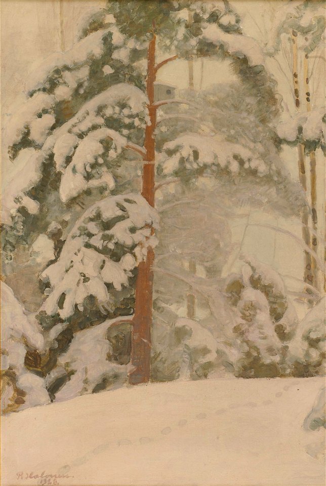 Honka lumessa, Painting by Pekka Halonen