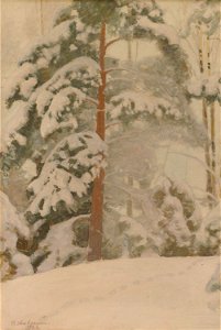 Honka lumessa, Painting by Pekka Halonen