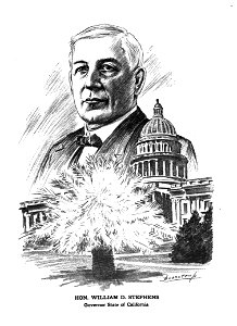 Hon. William D. Stephens, Governor, State of California. Caricature