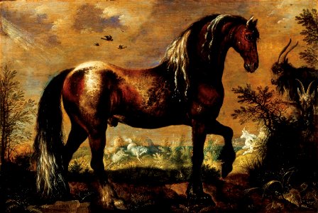 Horse in a Landscape by Roelant Savery Museum of Fine Arts (Budapest) 69 45. Free illustration for personal and commercial use.