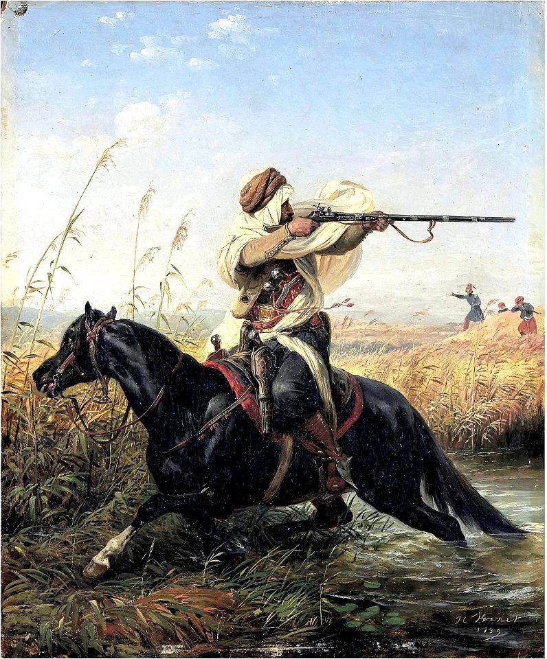 HORACE VERNET - Cavalier arabe, dit aussi 'La Retraite' 1839