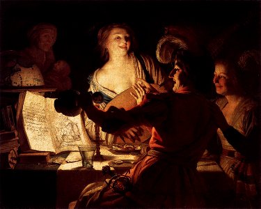Honthorst, Gerard van - Merry Company - 1623. Free illustration for personal and commercial use.