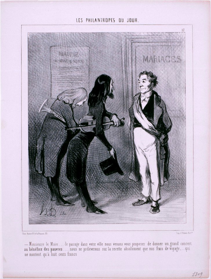 Honoré Daumier - Les Philantropes du Jour- Monsieur le Maire…De passage dans votre ville… - Google Art Project