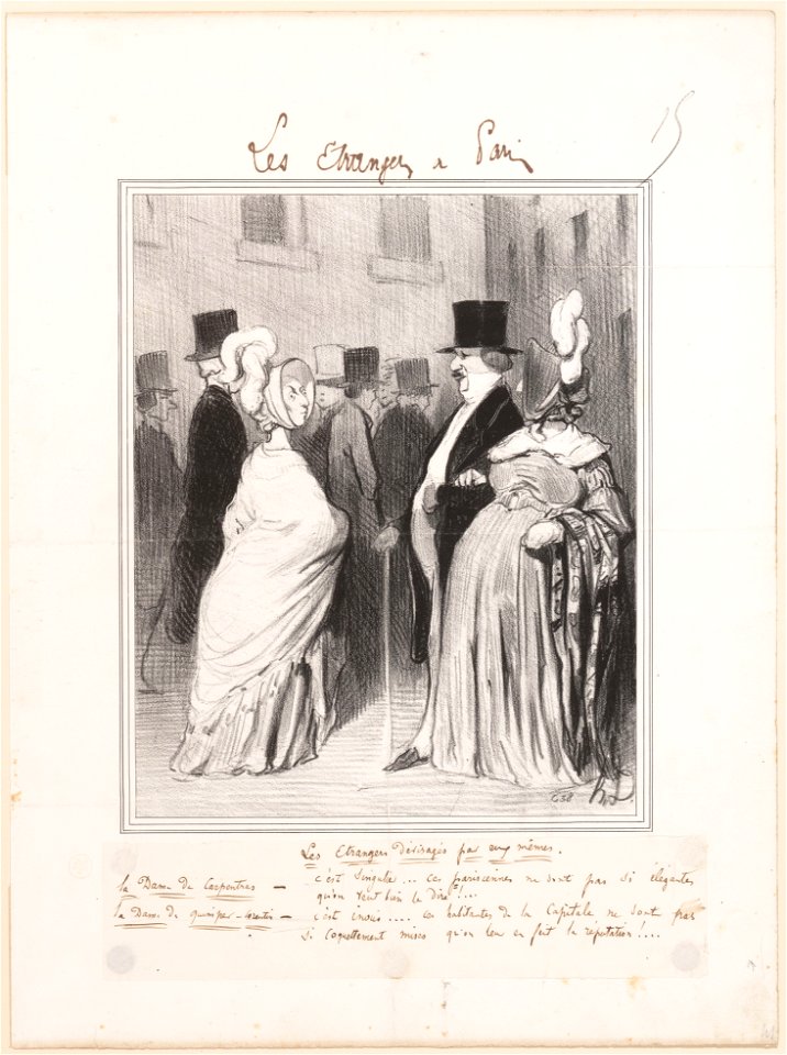Honoré Daumier, Les Etrangers à Paris - Les Etrangers dévisagés par eux mêmes, 1844