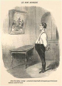 Honoré Daumier, Achat d'un tableau horloge. Free illustration for personal and commercial use.