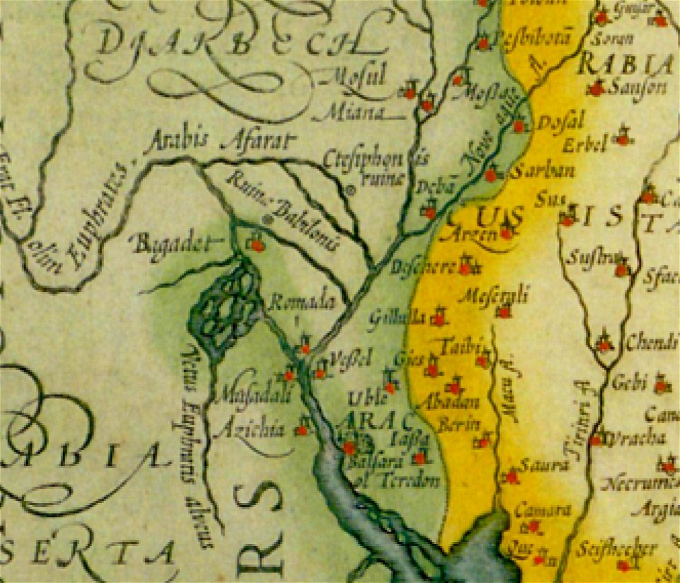 Hondius Jodocus and Janssonius Johannes. Persici vel Sophorum Regni Typus. (Amsterdam 1636) (cropped)
