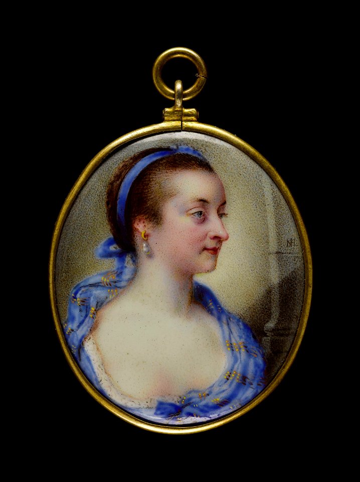 Hone, Nathaniel - Portrait de jeune femme au fichu bleu - J789 - Musée Cognacq-Jay