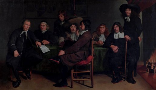 Hoofdlieden van het Turfdragersgilde te Leiden, by Matthijs Naiveu