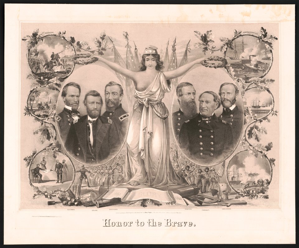 Honor to the brave - lithog. & printed by Chr. Kimmel & Forster, N.Y. LCCN95514492
