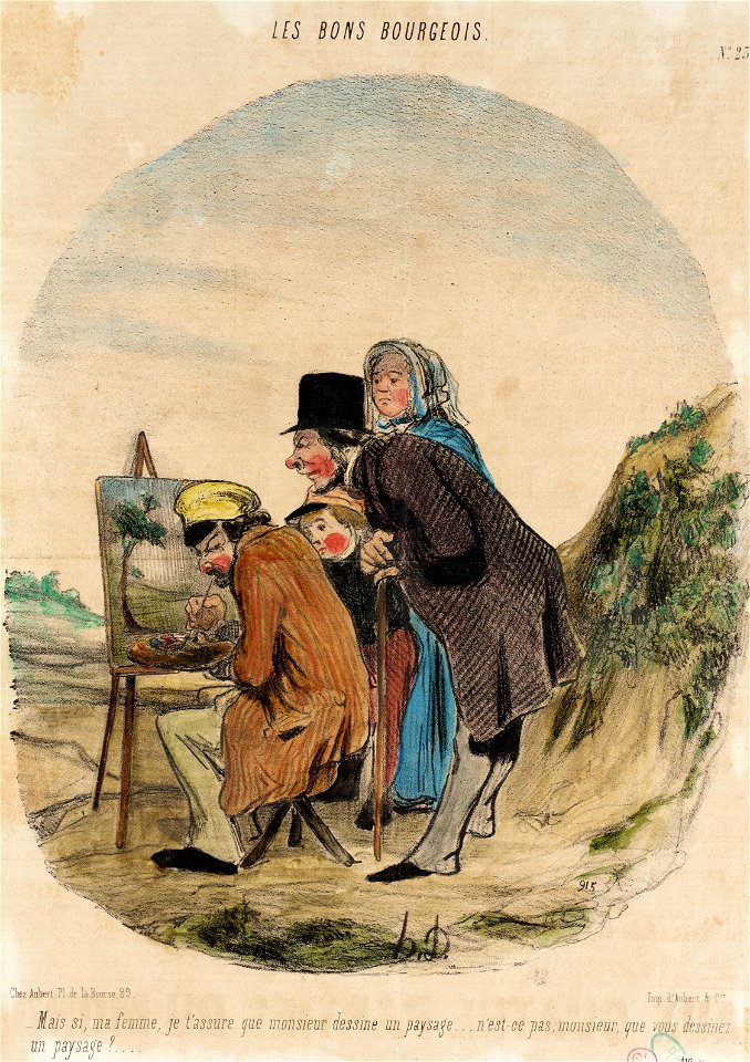 Honoré Daumier - Surely, my wife, I assure you that the gentleman is drawing a landscape...