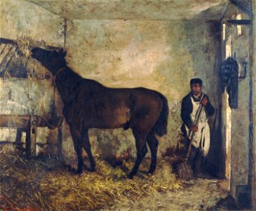 Horse in a Stable by Courbet MWA. Free illustration for personal and commercial use.