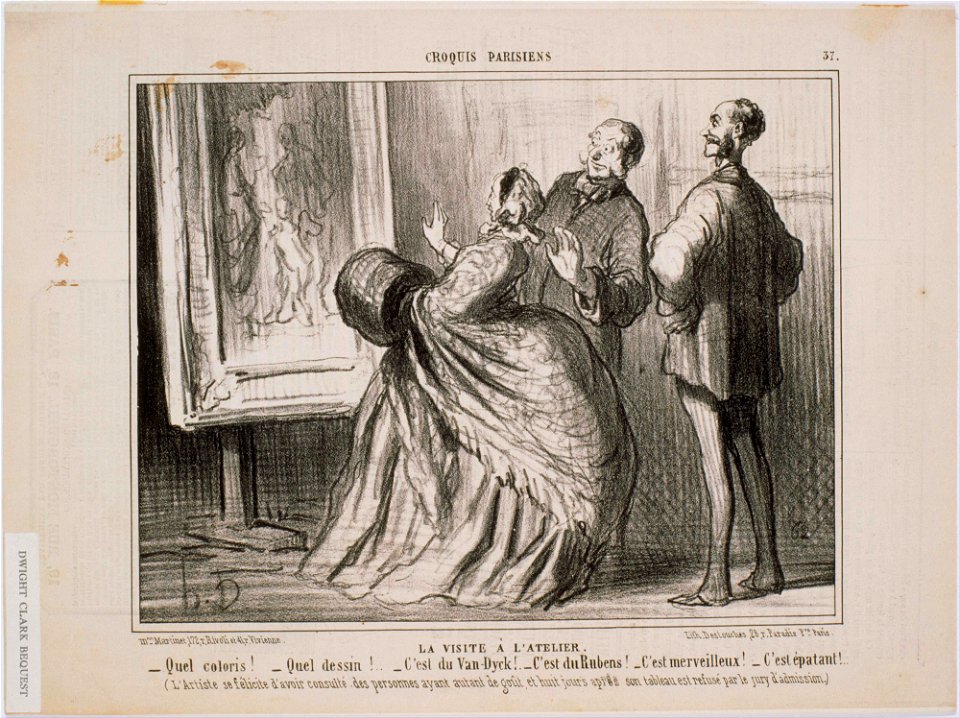 Honoré Daumier - Croquis Parisiens- La visite à l'atelier- Quel croquis! Quel dessin! C'est du Van Dyck - Google Art Project