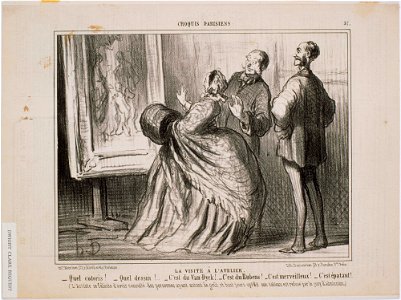 Honoré Daumier - Croquis Parisiens- La visite à l'atelier- Quel croquis! Quel dessin! C'est du Van Dyck - Google Art Project